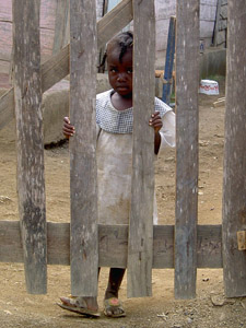 Missions Trip Haiti girl fence